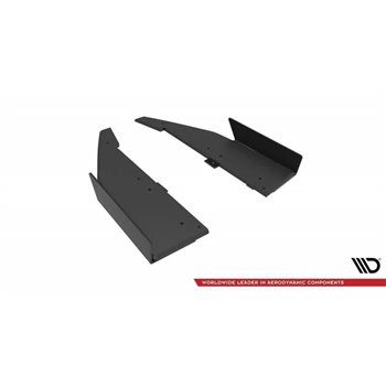 Maxton - Street Pro Lame Du Pare Chocs Arriere Mercedes-AMG C63 Sedan / Estate W205 Facelift Noir-Rouge + Rabats Brillant