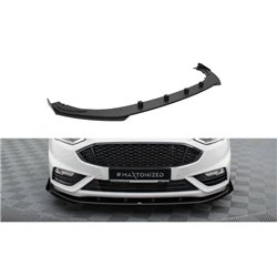 Maxton - Street Pro Lame Du Pare-Chocs Avant Ford Mondeo Sport Mk5 Facelift / Fusion Sport Mk2 Facelift Noir + Rabats Brillant