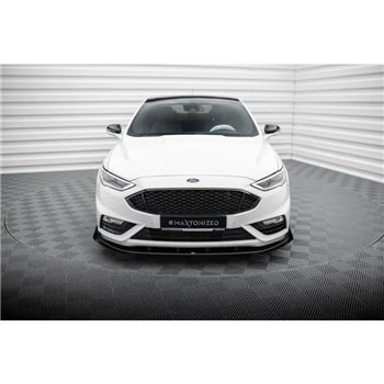 Maxton - Street Pro Lame Du Pare-Chocs Avant Ford Mondeo Sport Mk5 Facelift / Fusion Sport Mk2 Facelift Noir + Rabats Brillant 