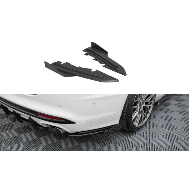 Maxton - Street Pro Lame Du Pare Chocs Arriere Ford Mondeo Sport Mk5 Facelift / Fusion Sport Mk2 Facelift Noir-Rouge + Rabats Br
