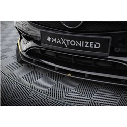 Maxton - Street Pro Lame Du Pare-Chocs Avant Mercedes-AMG CLA 45 Aero C117 Facelift Noir + Rabats Brillant 