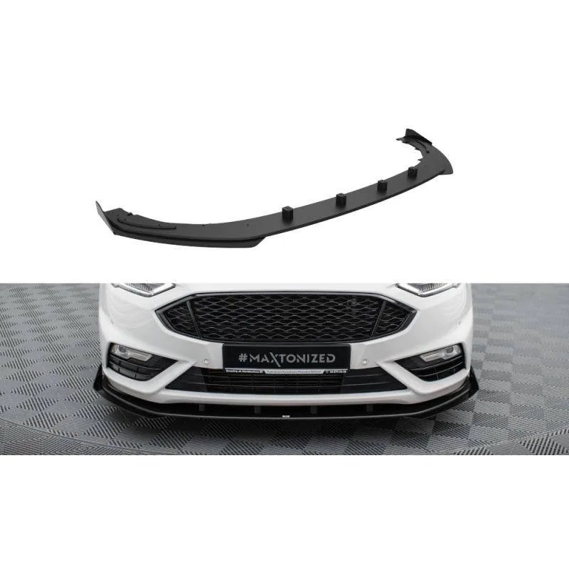 Maxton - Street Pro Lame Du Pare-Chocs Avant Ford Mondeo Sport Mk5 Facelift / Fusion Sport Mk2 Facelift Noir-Rouge + Rabats Bril