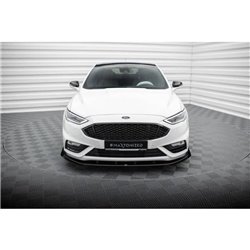 Maxton - Street Pro Lame Du Pare-Chocs Avant Ford Mondeo Sport Mk5 Facelift / Fusion Sport Mk2 Facelift Noir-Rouge + Rabats Bril