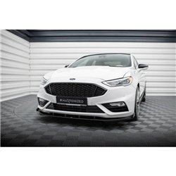 Maxton - Street Pro Lame Du Pare-Chocs Avant Ford Mondeo Sport Mk5 Facelift / Fusion Sport Mk2 Facelift Noir-Rouge + Rabats Bril
