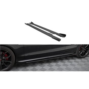 Maxton - Street Pro Rajouts Des Bas De Caisse Audi A5 / A5 S-Line / S5 Coupe / Cabrio 8T / 8T Facelift Noir + Rabats Brillant