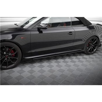 Maxton - Street Pro Rajouts Des Bas De Caisse Audi A5 / A5 S-Line / S5 Coupe / Cabrio 8T / 8T Facelift Noir + Rabats Brillant 