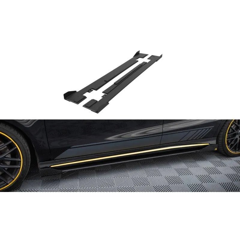Maxton - Street Pro Rajouts Des Bas De Caisse Mercedes-AMG CLA 45 C117 Facelift Noir + Rabats Brillant