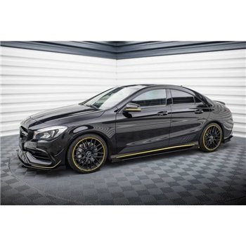 Maxton - Street Pro Rajouts Des Bas De Caisse Mercedes-AMG CLA 45 C117 Facelift Noir-Rouge + Rabats Brillant
