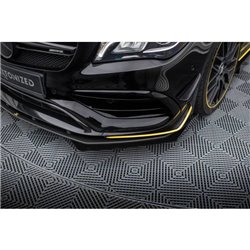 Maxton - Street Pro Lame Du Pare-Chocs Avant Mercedes-AMG CLA 45 Aero C117 Facelift Noir-Rouge + Rabats Brillant