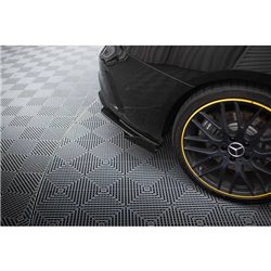 Maxton - Street Pro Lame Du Pare Chocs Arriere Mercedes-AMG CLA 45 C117 Facelift Noir + Rabats Brillant 