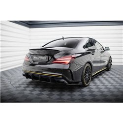 Maxton - Street Pro Lame Du Pare Chocs Arriere Mercedes-AMG CLA 45 C117 Facelift Noir-Rouge + Rabats Brillant