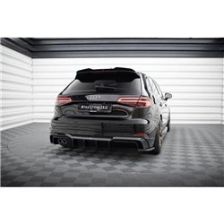 Maxton - Diffuseur Arrière Complet Audi A3 S-Line Sportback 8V Facelift (Version avec double échappement d'un côté) 