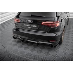Maxton - Diffuseur Arrière Complet Audi A3 S-Line Sportback 8V Facelift (Version avec double échappement d'un côté) 