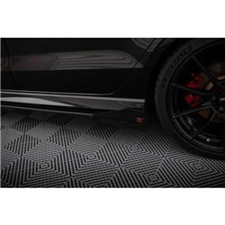 Maxton - Street Pro Rajouts Des Bas De Caisse V.1 Audi RS3 Sedan 8V Facelift Noir-Rouge + Rabats Brillant