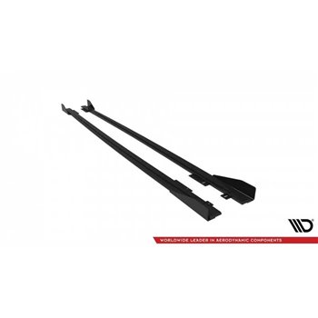 Maxton - Street Pro Rajouts Des Bas De Caisse V.1 Audi RS3 Sedan 8V Facelift Noir-Rouge + Rabats Brillant