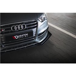 Maxton - Street Pro Lame Du Pare-Chocs Avant Audi S3 / A3 S-Line Sedan 8V Noir + Rabats Brillant 