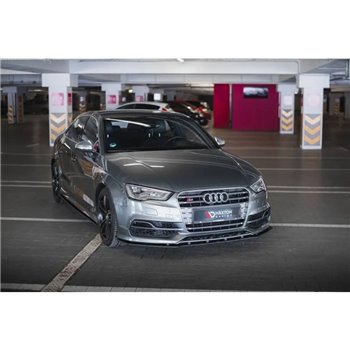Maxton - Street Pro Lame Du Pare-Chocs Avant Audi S3 / A3 S-Line Sedan 8V Noir-Rouge