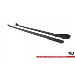 Maxton - Street Pro Rajouts Des Bas De Caisse Audi S3 / A3 S-Line Sedan 8V Noir-Rouge + Rabats Brillant