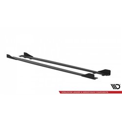 Maxton - Street Pro Rajouts Des Bas De Caisse Audi S3 / A3 S-Line Sedan 8V Noir + Rabats Brillant 
