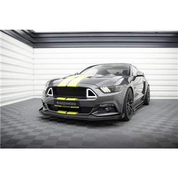 Maxton - Street Pro Lame Du Pare-Chocs Avant Ford Mustang GT Mk6 Noir-Rouge + Rabats Brillant