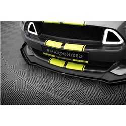 Maxton - Street Pro Lame Du Pare-Chocs Avant Ford Mustang GT Mk6 Noir-Rouge + Rabats Brillant