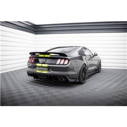 Maxton - Street Pro Lame Du Pare Chocs Arriere Ford Mustang GT Mk6 Noir-Rouge + Rabats Brillant