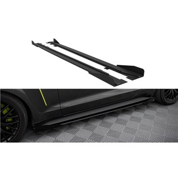 Maxton - Street Pro Rajouts Des Bas De Caisse Ford Mustang GT Mk6 Noir-Rouge + Rabats Brillant