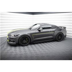 Maxton - Street Pro Rajouts Des Bas De Caisse Ford Mustang GT Mk6 Noir-Rouge + Rabats Brillant