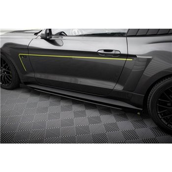 Maxton - Street Pro Rajouts Des Bas De Caisse Ford Mustang GT Mk6 Noir-Rouge + Rabats Brillant