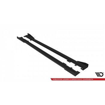 Maxton - Street Pro Rajouts Des Bas De Caisse Ford Mustang GT Mk6 Noir-Rouge + Rabats Brillant