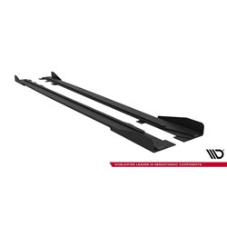 Maxton - Street Pro Rajouts Des Bas De Caisse Ford Mustang GT Mk6 Noir-Rouge + Rabats Brillant