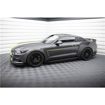 Maxton - Street Pro Rajouts Des Bas De Caisse Ford Mustang GT Mk6 Noir + Rabats Brillant 
