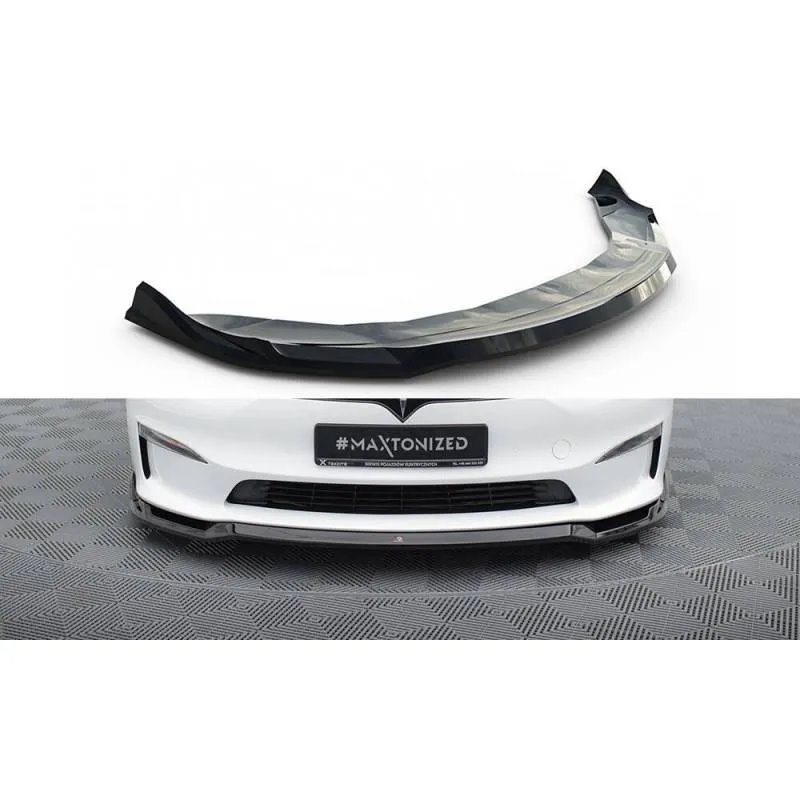 Maxton - Lame Du Pare-Chocs Avant V.2 Tesla Model S Plaid Mk1 Facelift