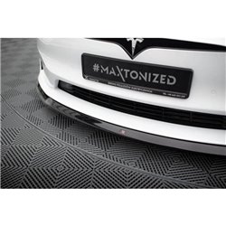 Maxton - Lame Du Pare-Chocs Avant V.2 Tesla Model S Plaid Mk1 Facelift 