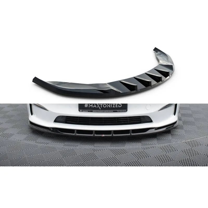 Maxton - Lame Du Pare-Chocs Avant V.3 Tesla Model S Plaid Mk1 Facelift