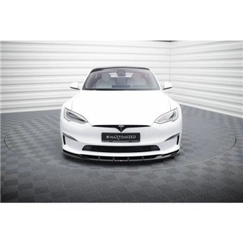 Maxton - Lame Du Pare-Chocs Avant V.3 Tesla Model S Plaid Mk1 Facelift 