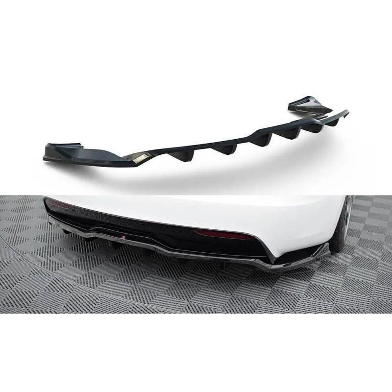 Maxton - Arriere Splitter (avec une barre verticale) V.1 Tesla Model S Plaid Mk1 Facelift