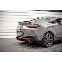Maxton - Street Pro Lame Du Pare Chocs Arriere Hyundai I30 Fastback N-Line Mk3 Facelift Noir + Rabats Brillant 