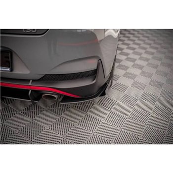 Maxton - Street Pro Lame Du Pare Chocs Arriere Hyundai I30 Fastback N-Line Mk3 Facelift Noir + Rabats Brillant 