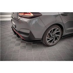Maxton - Street Pro Lame Du Pare Chocs Arriere Hyundai I30 Fastback N-Line Mk3 Facelift Noir + Rabats Brillant 