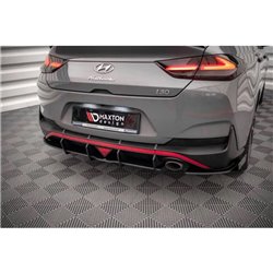Maxton - Street Pro Lame Du Pare Chocs Arriere Hyundai I30 Fastback N-Line Mk3 Facelift Noir + Rabats Brillant 