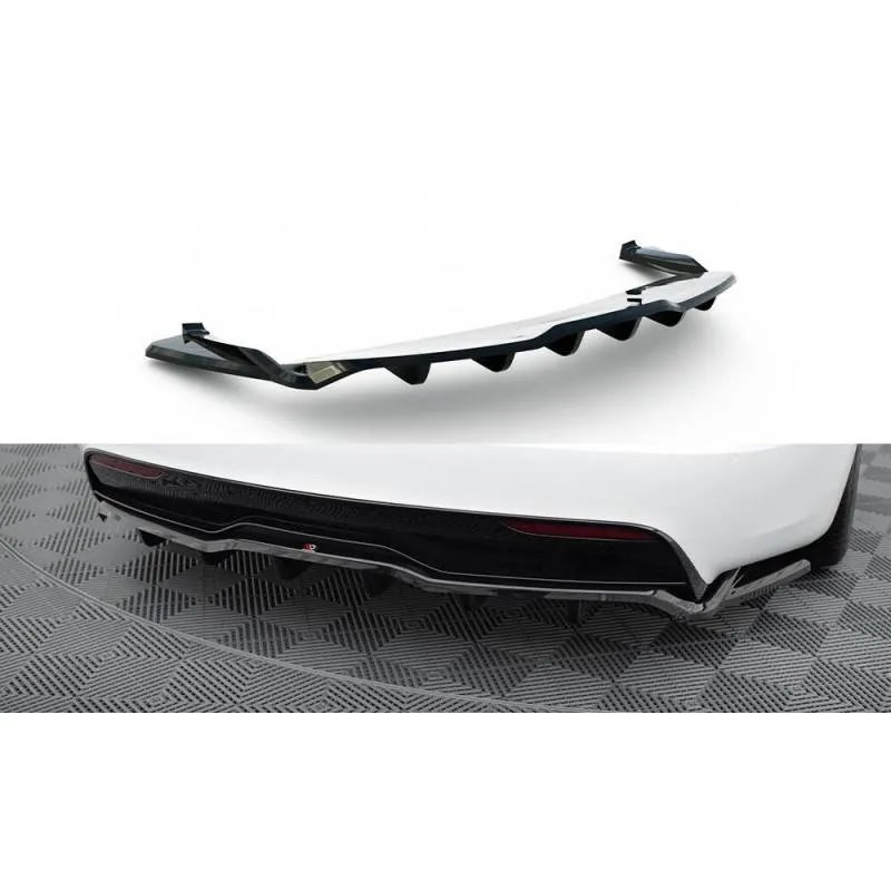 Maxton - Arriere Splitter (avec une barre verticale) V.2 Tesla Model S Plaid Mk1 Facelift