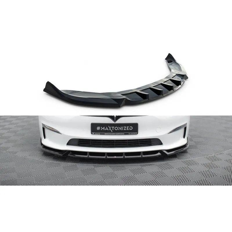Maxton - Lame Du Pare-Chocs Avant V.1 Tesla Model S Plaid Mk1 Facelift