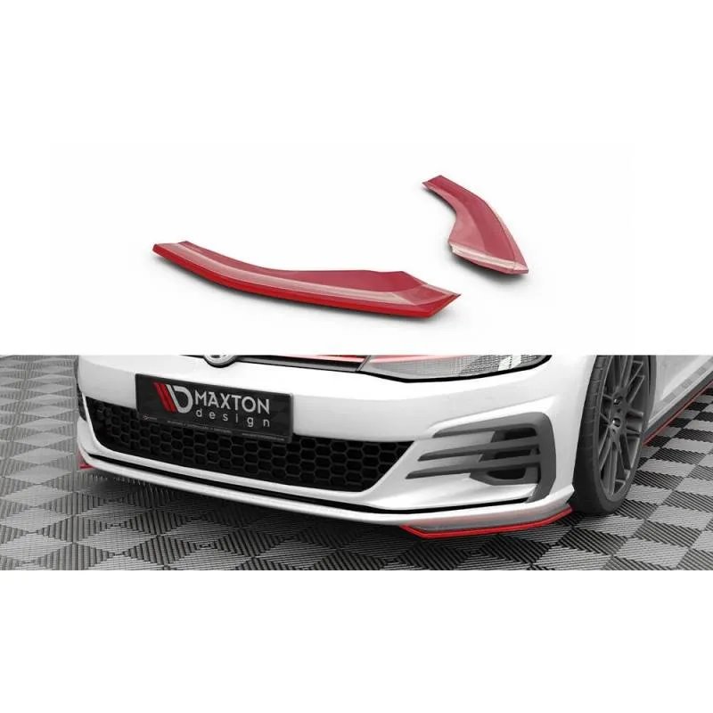 Maxton - Lames De Pare-Chocs Avant Latérales Volkswagen Golf GTI Mk7 Facelift Rouge