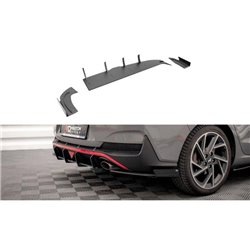 Maxton - Street Pro Lame Du Pare Chocs Arriere Hyundai I30 Fastback N-Line Mk3 Facelift Rouge + Rabats Brillant