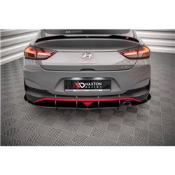 Maxton - Street Pro Lame Du Pare Chocs Arriere Hyundai I30 Fastback N-Line Mk3 Facelift Rouge + Rabats Brillant