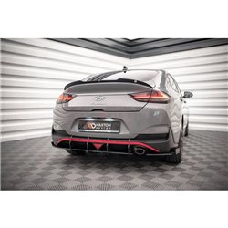 Maxton - Street Pro Lame Du Pare Chocs Arriere Hyundai I30 Fastback N-Line Mk3 Facelift Rouge + Rabats Brillant