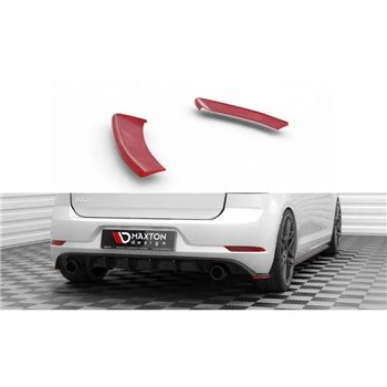 Maxton - Lames De Pare-Chocs Arrière Latérales V.2 Volkswagen Golf GTI Mk7 Facelift Rouge