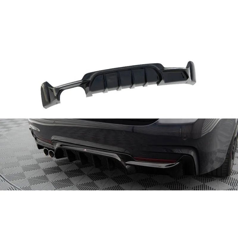 Maxton - Diffuseur Arrière Complet BMW 4 Coupe / Gran Coupe / Cabrio M-Pack F32 / F36 / F33 (Version avec échappement d'un côté)
