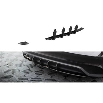 Maxton - Street Pro Central Diffuseur Arriere Jaguar XE X760 Facelift Noir-Rouge
